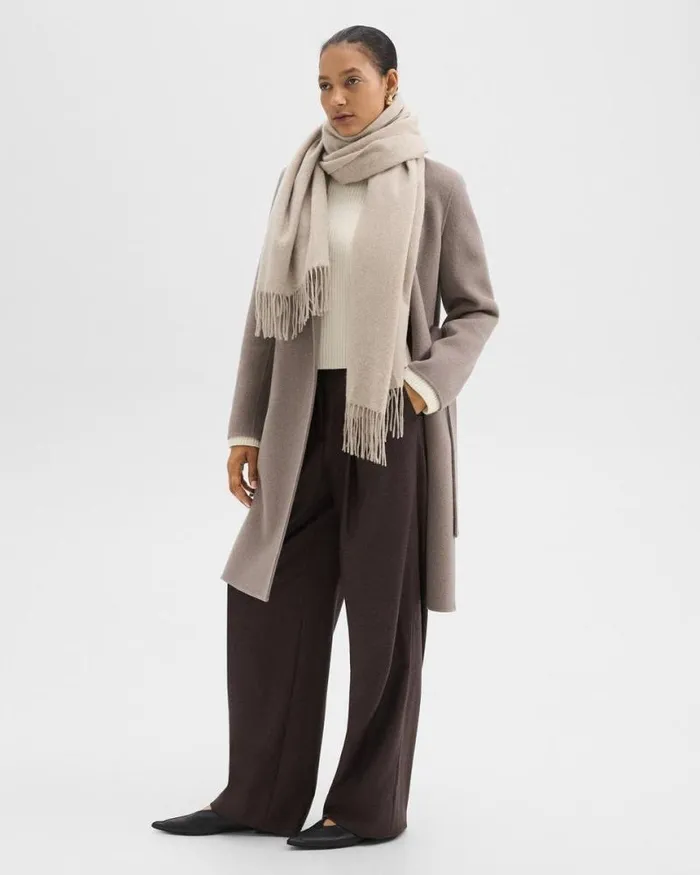 Hats Gloves Scarves Women Theory Classic Scarf In Cashmere Oat Melange Hats Gloves Scarves Women Theory Classic Scarf In Cashmere Oat Melange