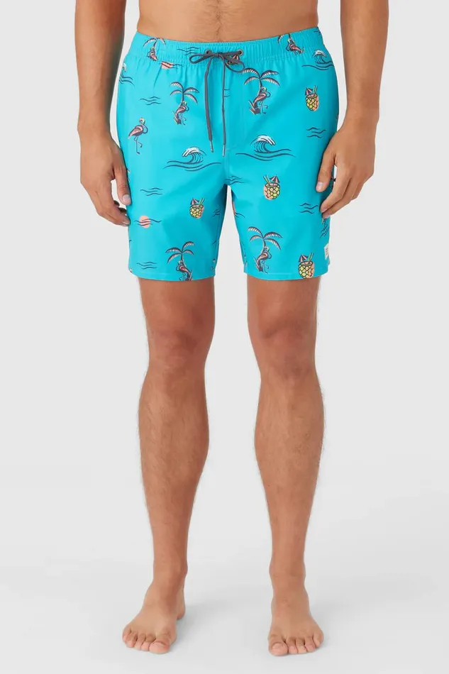 HERMOSA ELASTIC WAIST LINED 17034 SWIM TRUNKS Peacock Blue Men O039NEILL Type