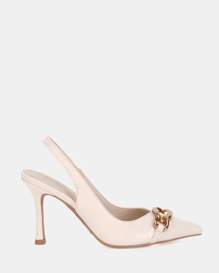 IDALIA CREAM CROC Pumps Women Party NOVO Shoes