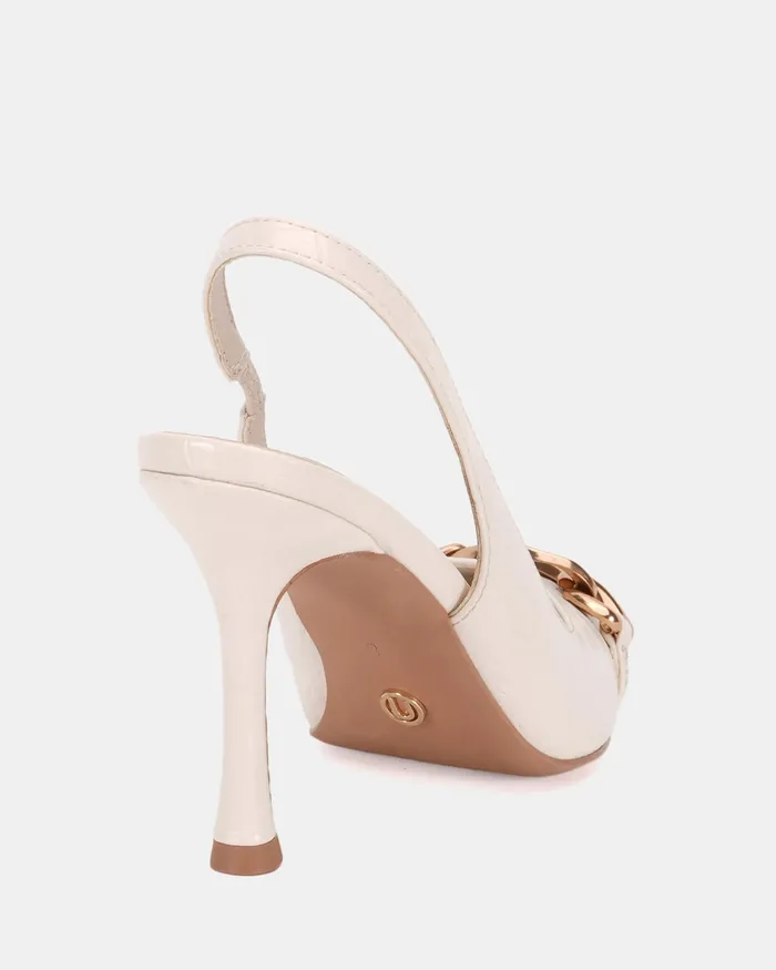 IDALIA CREAM CROC Pumps Women Party NOVO Shoes