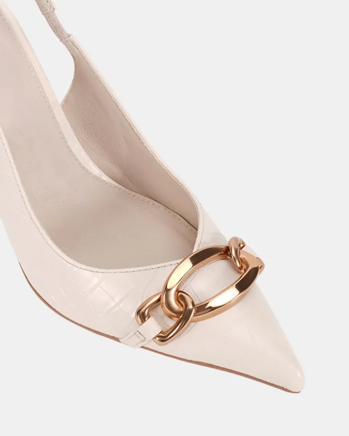 IDALIA CREAM CROC Pumps Women Party NOVO Shoes