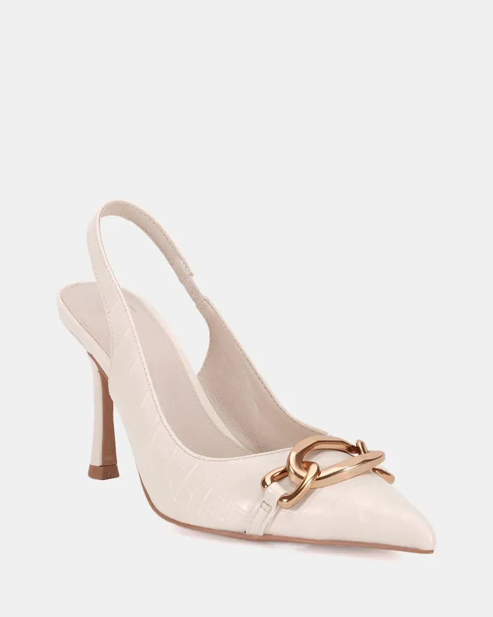 IDALIA CREAM CROC Pumps Women Party NOVO Shoes