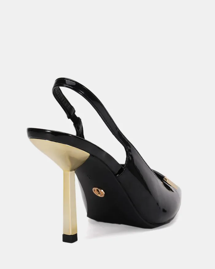 IROSA Black Patent Pumps Women Stilettos NOVO Shoes