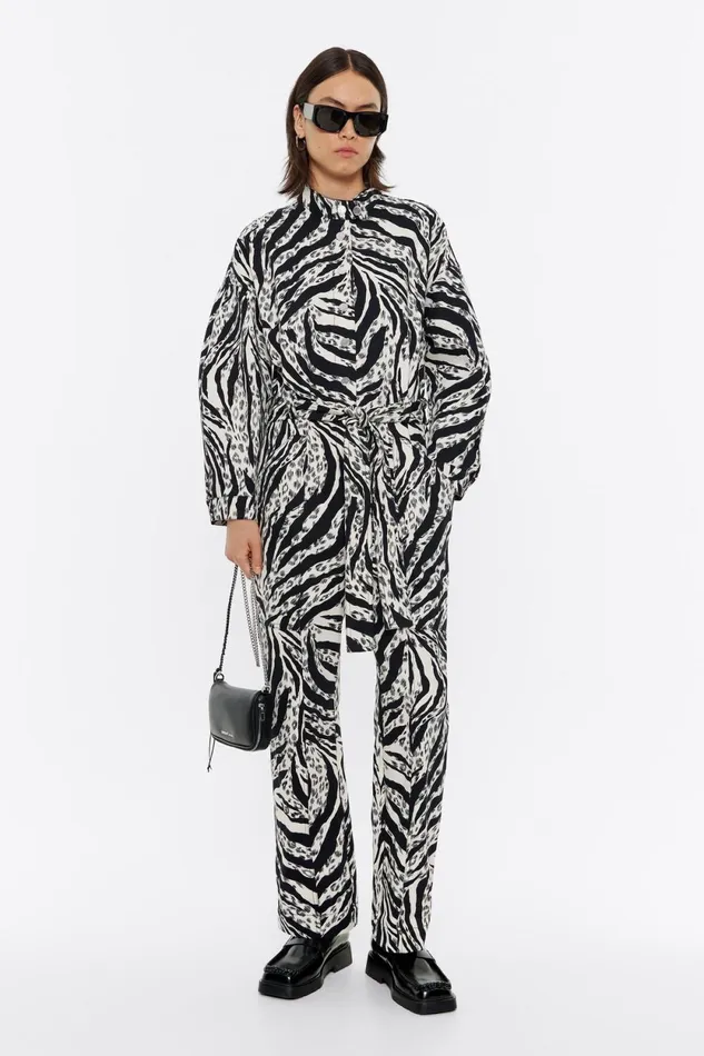 Ivory Zebra Cargo Jumpsuit Zebra Ivory Women Bimba Y Lola Dresses And Jumpsuits Ivory Zebra Cargo Jumpsuit Zebra Ivory Women Bimba Y Lola Dresses And Jumpsuits