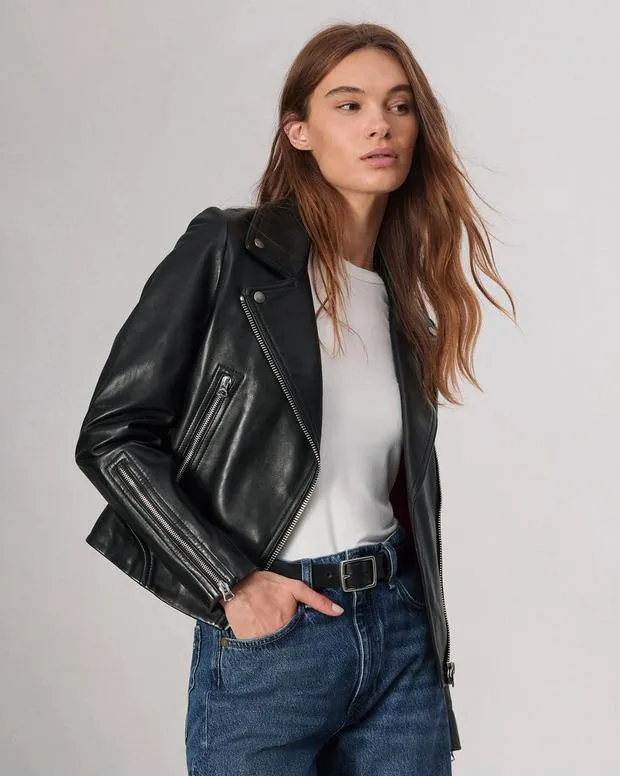 Jackets and Coats Women Rag and Bone Mack Leather Jacket Black
