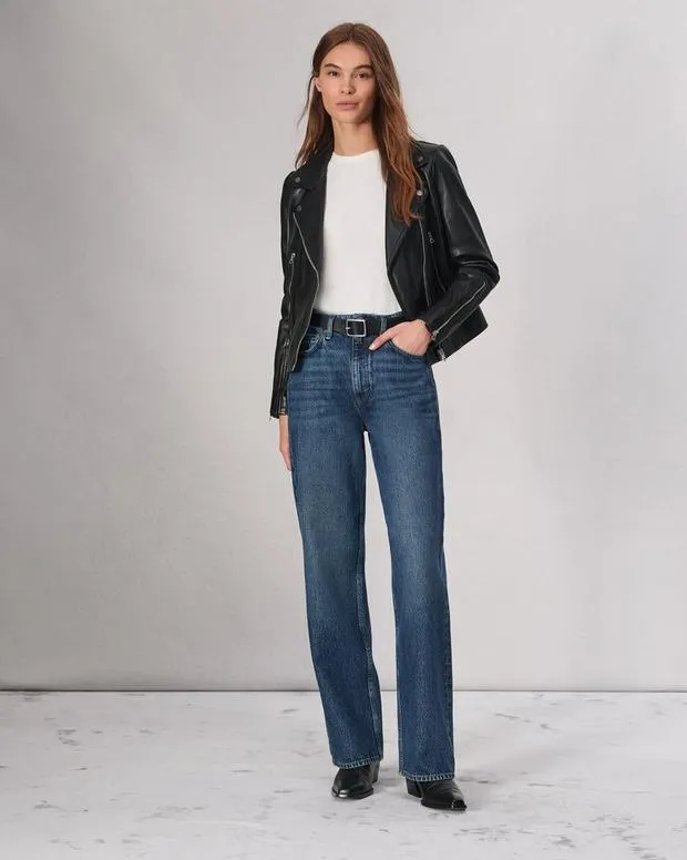 Jackets and Coats Women Rag and Bone Mack Leather Jacket Black