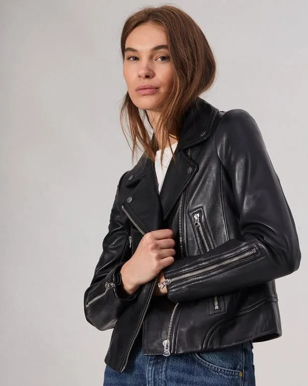 Jackets and Coats Women Rag and Bone Mack Leather Jacket Black