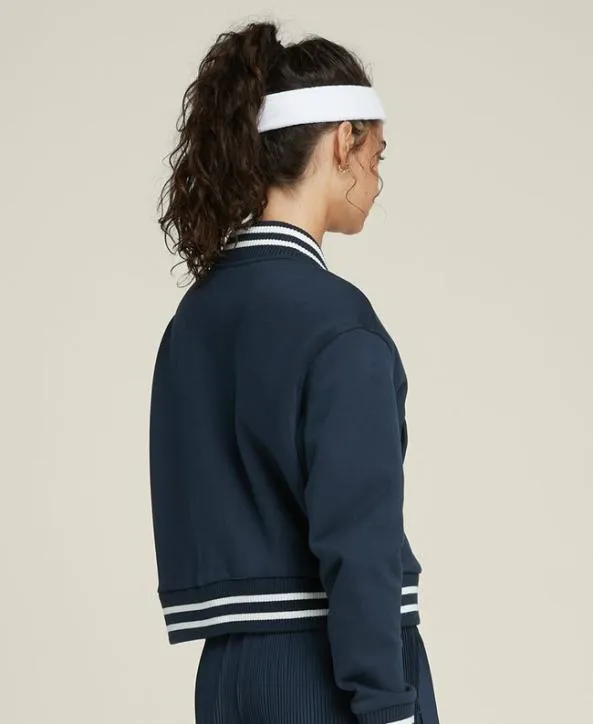 Jackets and Vests Women Wilson Hudson Cropped Varsity Bomber Classic Navy