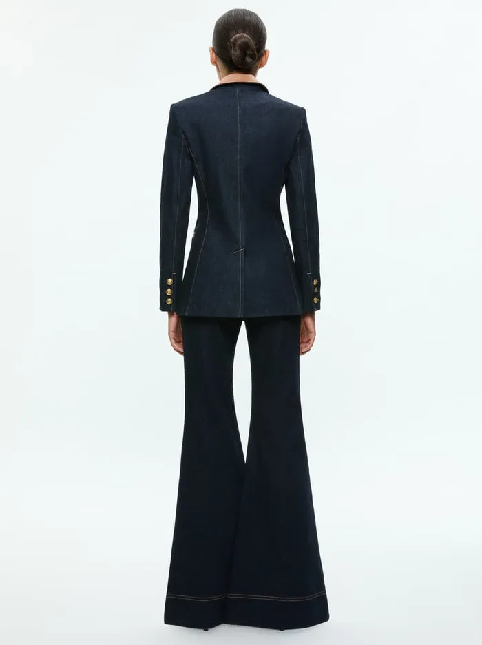 Jackets Coats Women Alice Olivia Breann Fitted Blazer Dark Rinse