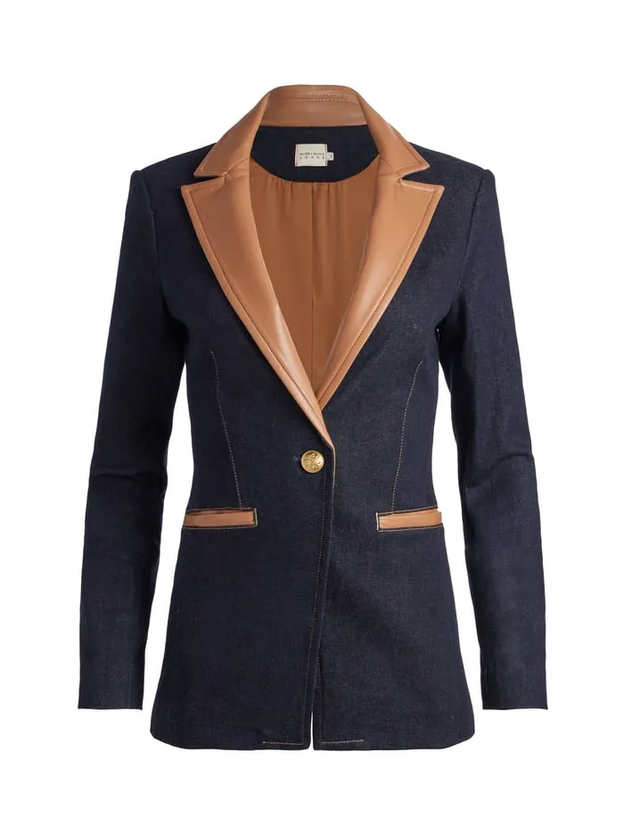 Jackets Coats Women Alice Olivia Breann Fitted Blazer Dark Rinse