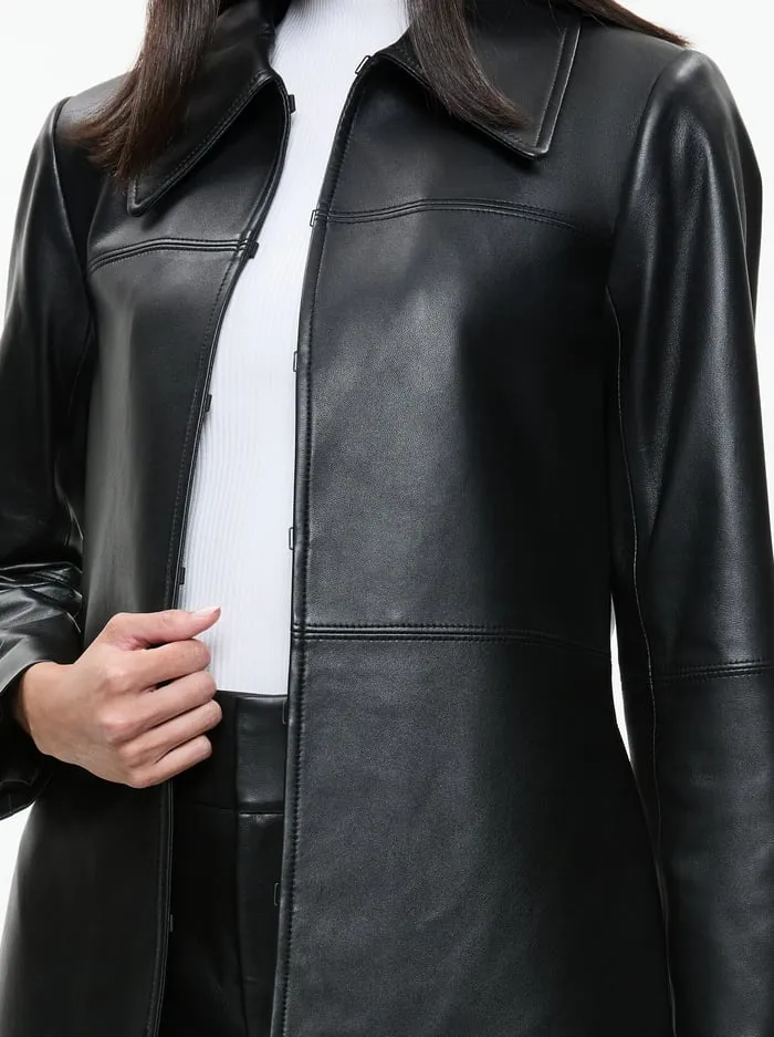 Jackets Coats Women Alice Olivia Logan Leather Coat Black