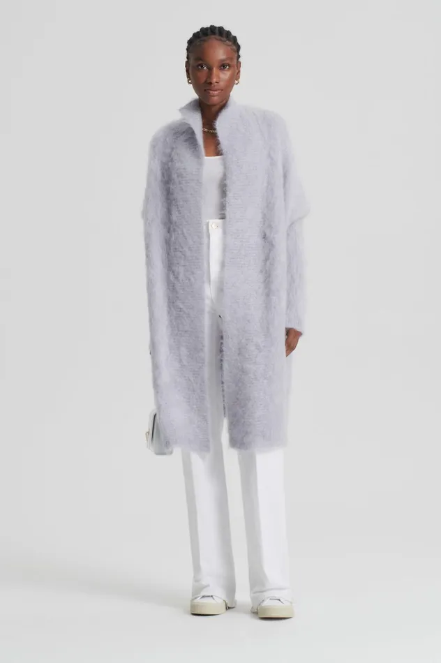 Jackets Women Scanlan Theodore BRUSHED MOHAIR CARDIGAN 3 Palegrey