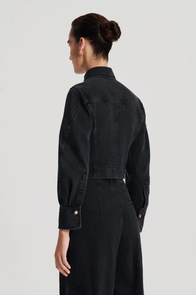 Jackets Women Scanlan Theodore DENIM JACKET Washedblackg Jackets Women Scanlan Theodore DENIM JACKET Washedblackg