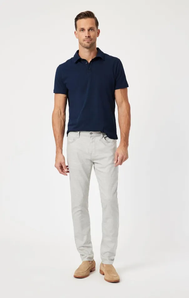 Jake Slim Leg In Light Grey Linen Men Mavi Jeans Pants