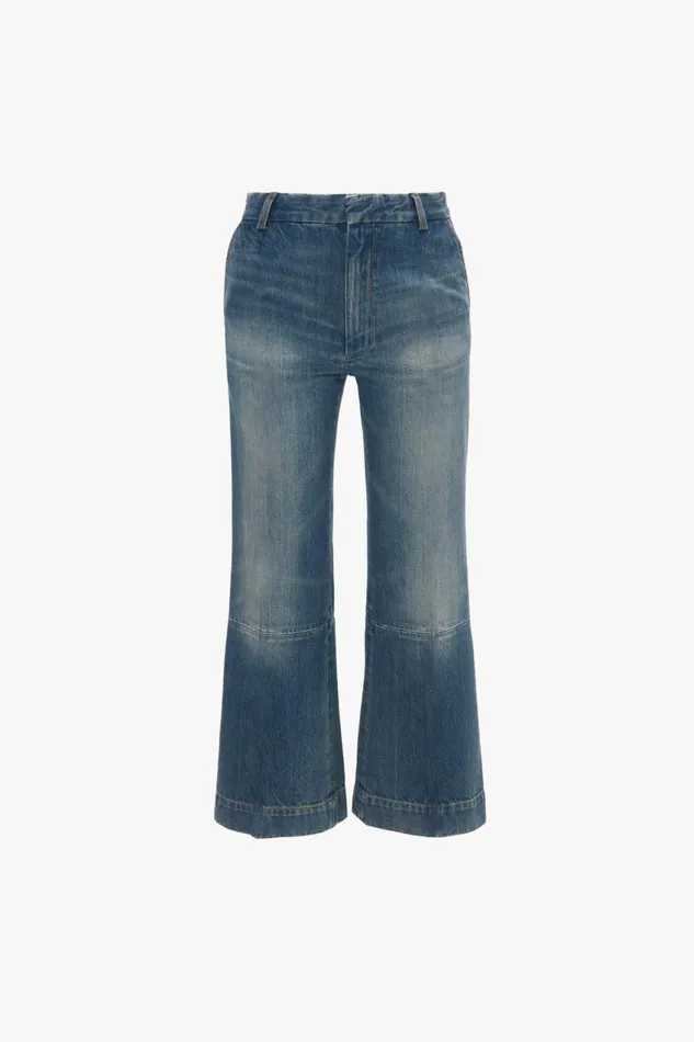 Jeans Women Victoria Beckham Cropped Kick Jean In Indigrey Wash