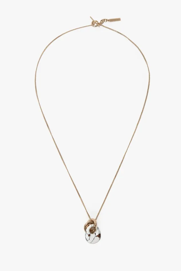 Jewellery Women Victoria Beckham Exclusive Resin Pendant Necklace In Light GoldWhite Jewellery Women Victoria Beckham Exclusive Resin Pendant Necklace In Light GoldWhite