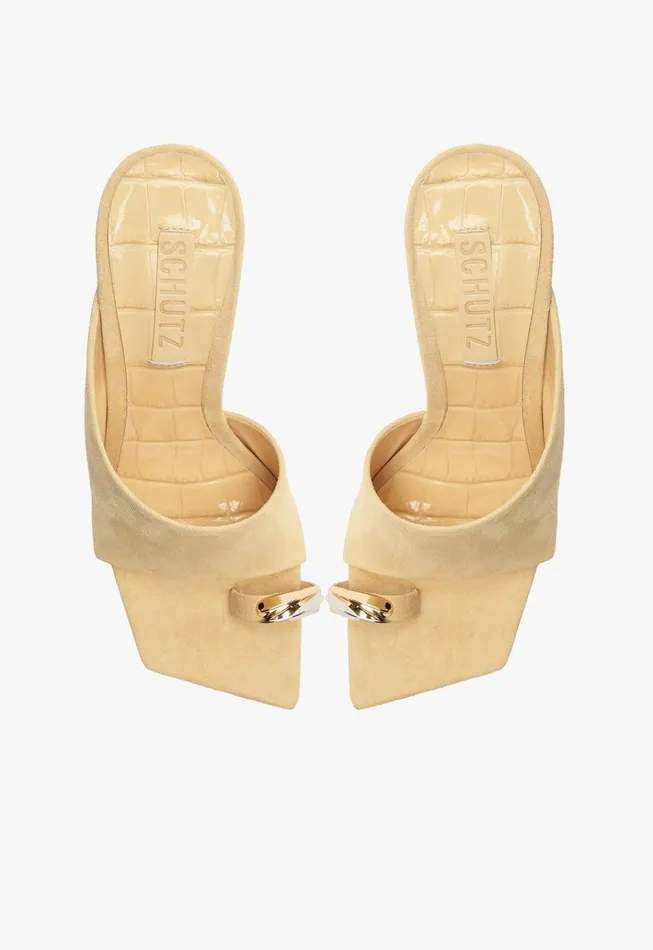 Jodie Sandal Beige Women Schutz Shoes Mules
