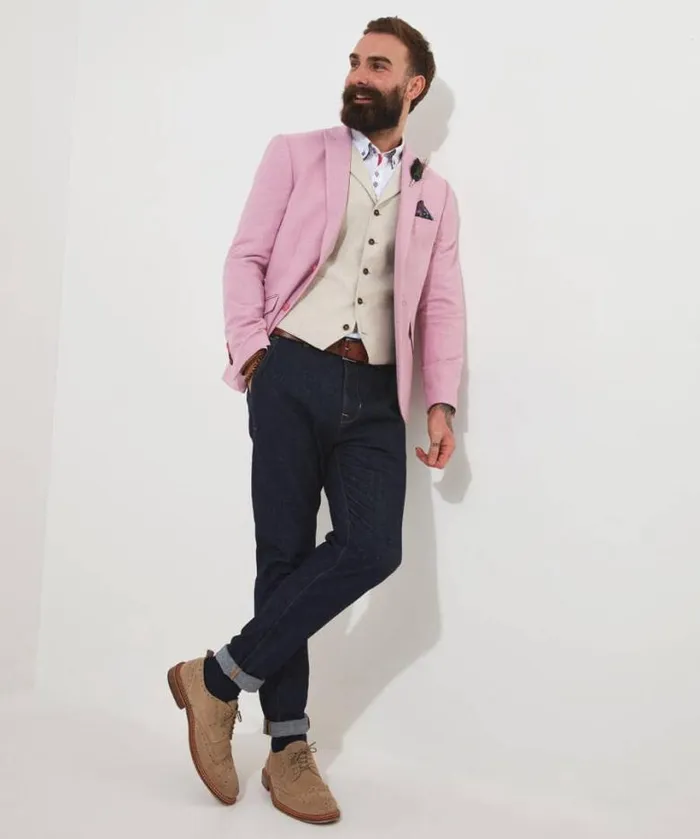 Joe Browns Coats and Jackets Men Charming Summer Blazer Pink Joe Browns Coats and Jackets Men Charming Summer Blazer Pink