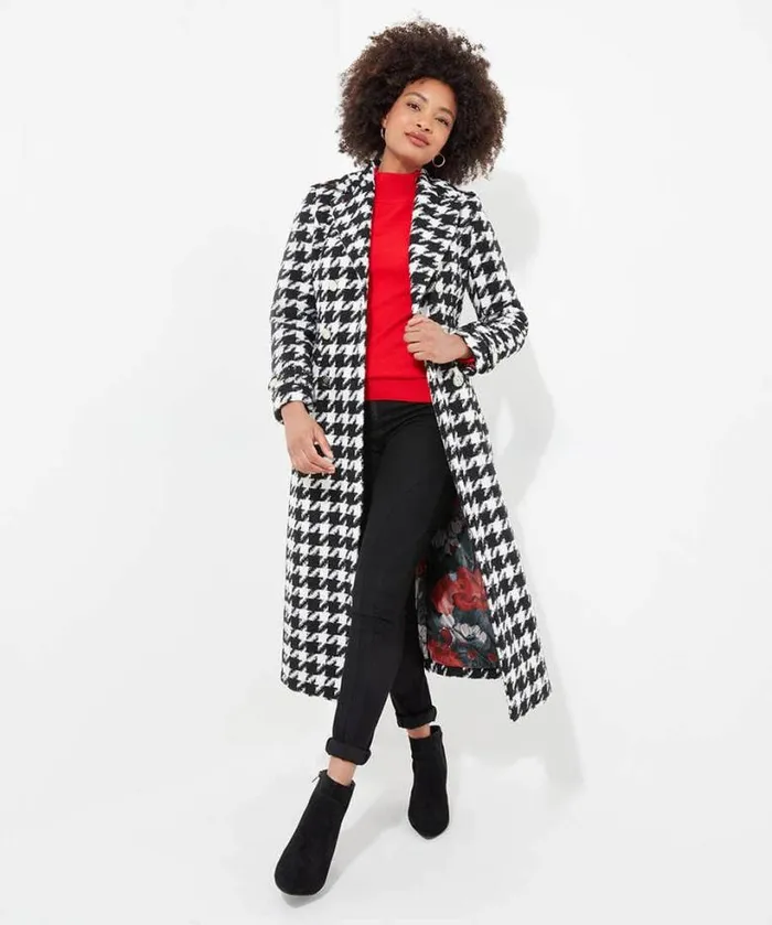 Joe Browns Coats and Jackets Women Darling Dogstooth Coat Black