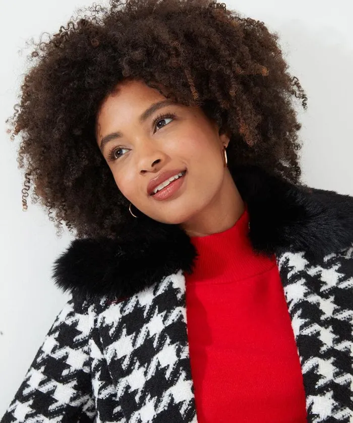 Joe Browns Coats and Jackets Women Darling Dogstooth Coat Black Joe Browns Coats and Jackets Women Darling Dogstooth Coat Black