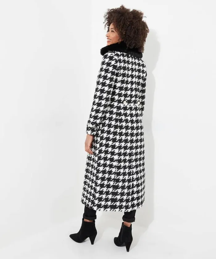 Joe Browns Coats and Jackets Women Darling Dogstooth Coat Black Joe Browns Coats and Jackets Women Darling Dogstooth Coat Black