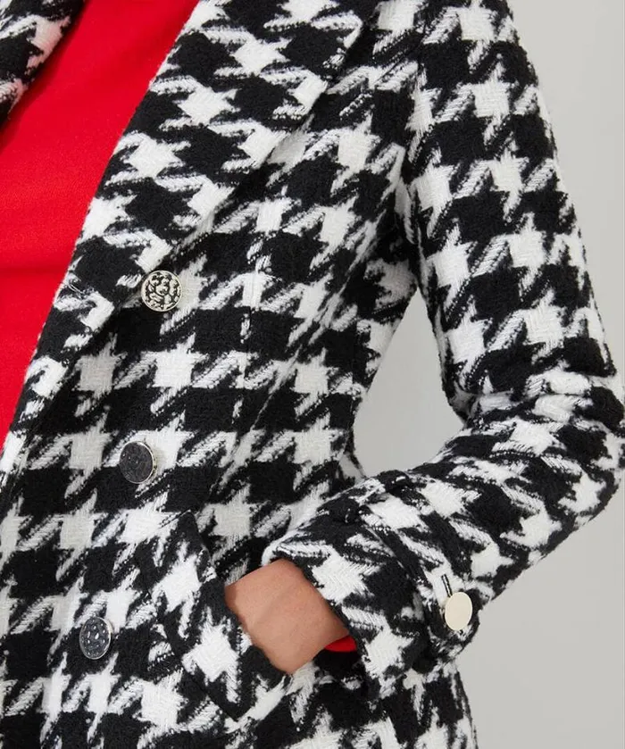 Joe Browns Coats and Jackets Women Darling Dogstooth Coat Black Joe Browns Coats and Jackets Women Darling Dogstooth Coat Black