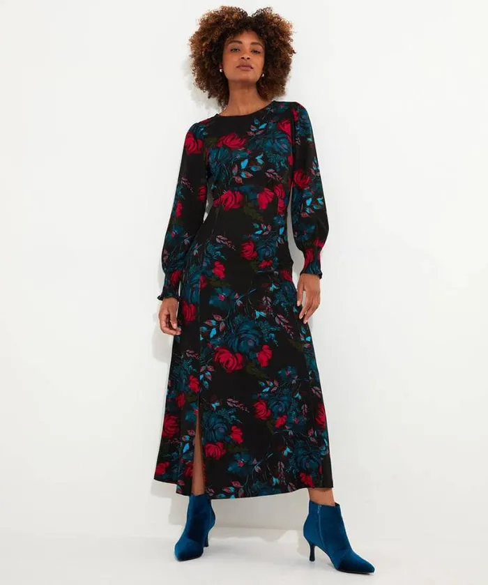 Joe Browns Dresses Women Larissa Floral Jersey Dress Black