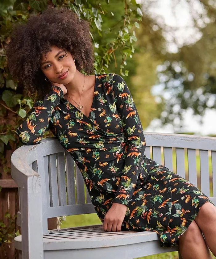 Joe Browns Dresses Women Woodland Wonder Jersey Dress Black Joe Browns Dresses Women Woodland Wonder Jersey Dress Black
