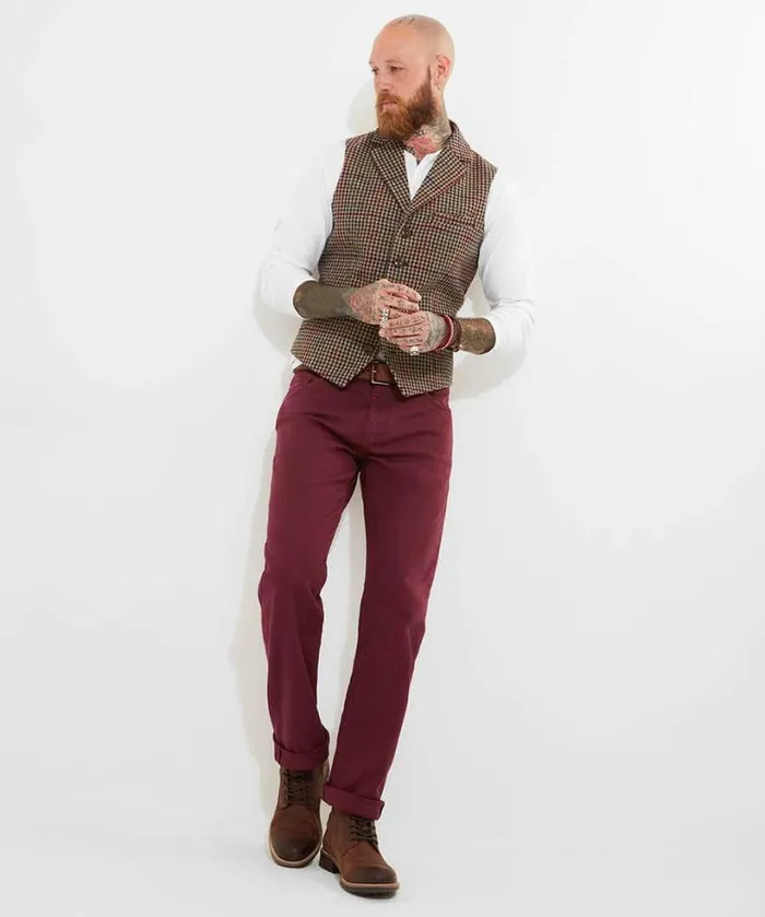 Joe Browns Jeans and Trousers Men Right Track Jeans Burgundy
