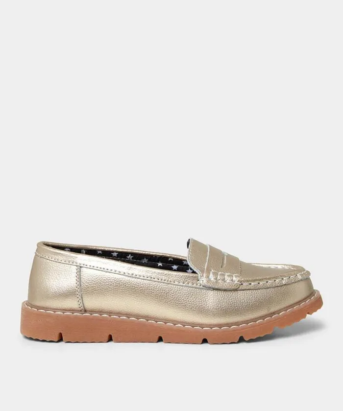 Joe Browns Shoes Sandals and Boots Women Moonlight Harbour Leather Loafer Gold Joe Browns Shoes Sandals and Boots Women Moonlight Harbour Leather Loafer Gold