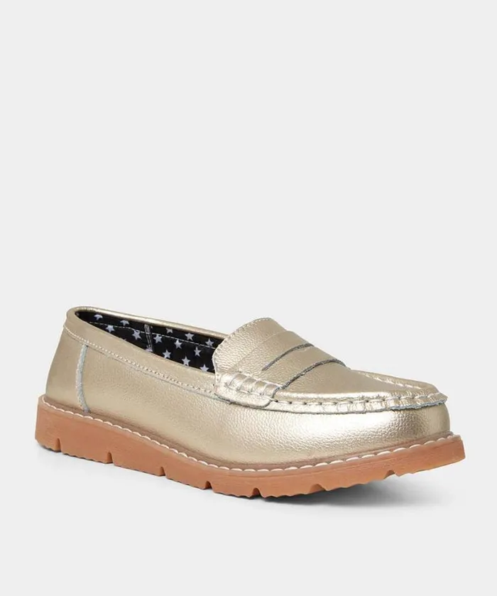 Joe Browns Shoes Sandals and Boots Women Moonlight Harbour Leather Loafer Gold Joe Browns Shoes Sandals and Boots Women Moonlight Harbour Leather Loafer Gold