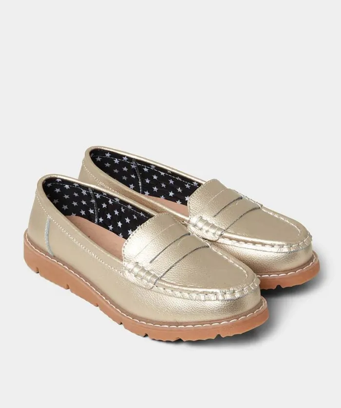 Joe Browns Shoes Sandals and Boots Women Moonlight Harbour Leather Loafer Gold Joe Browns Shoes Sandals and Boots Women Moonlight Harbour Leather Loafer Gold