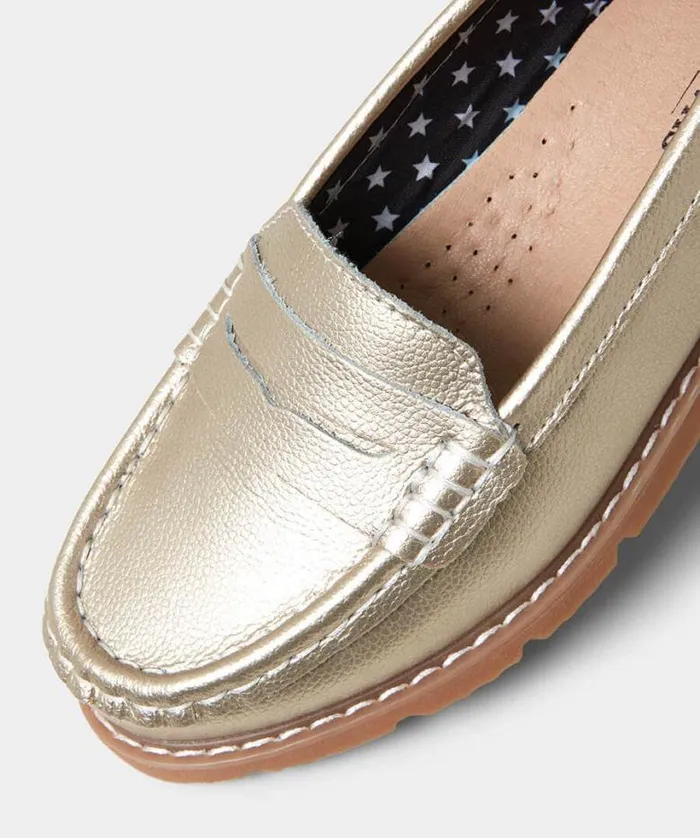 Joe Browns Shoes Sandals and Boots Women Moonlight Harbour Leather Loafer Gold Joe Browns Shoes Sandals and Boots Women Moonlight Harbour Leather Loafer Gold