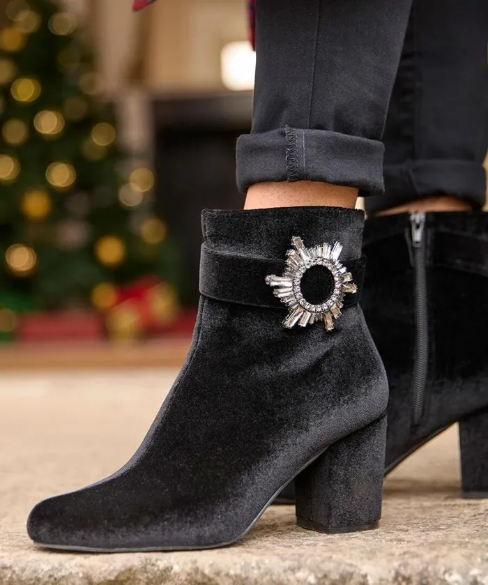 Joe Browns Shoes Sandals and Boots Women The Night Is Yours Velvet Boots Black Joe Browns Shoes Sandals and Boots Women The Night Is Yours Velvet Boots Black