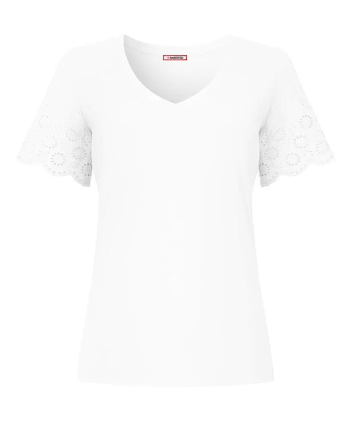 Joe Browns Tops Tunics and Blouses Women Broderie Sleeve Tee White Joe Browns Tops Tunics and Blouses Women Broderie Sleeve Tee White