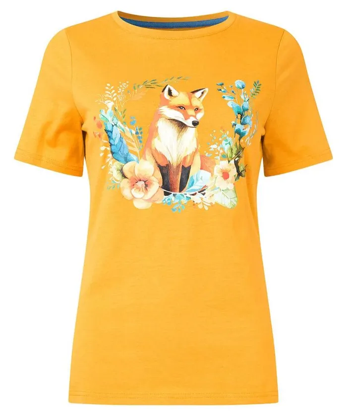 Joe Browns Tops Tunics and Blouses Women Foxy TShirt Ochre Joe Browns Tops Tunics and Blouses Women Foxy TShirt Ochre