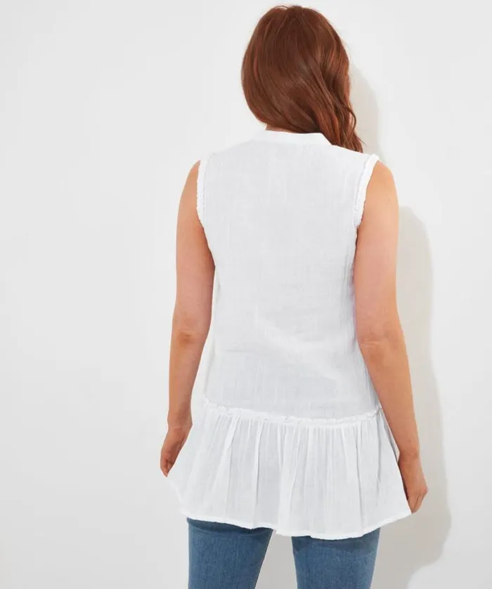 Joe Browns Tops Tunics and Blouses Women Joe039s Essential Cotton Tunic White Joe Browns Tops Tunics and Blouses Women Joe039s Essential Cotton Tunic White