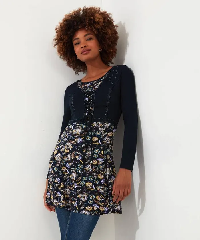 Joe Browns Tops Tunics and Blouses Women Lottie Layered Jersey Tunic Navy