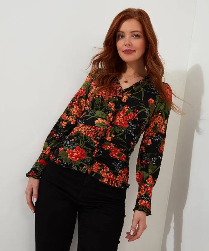 Joe Browns Tops Tunics and Blouses Women Simon039s Vintage Printed Blouse Black Joe Browns Tops Tunics and Blouses Women Simon039s Vintage Printed Blouse Black