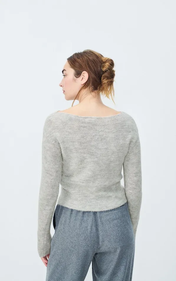 Jumper East Heather Grey Women American Vintage Jumpers and Cardigans Jumper East Heather Grey Women American Vintage Jumpers and Cardigans