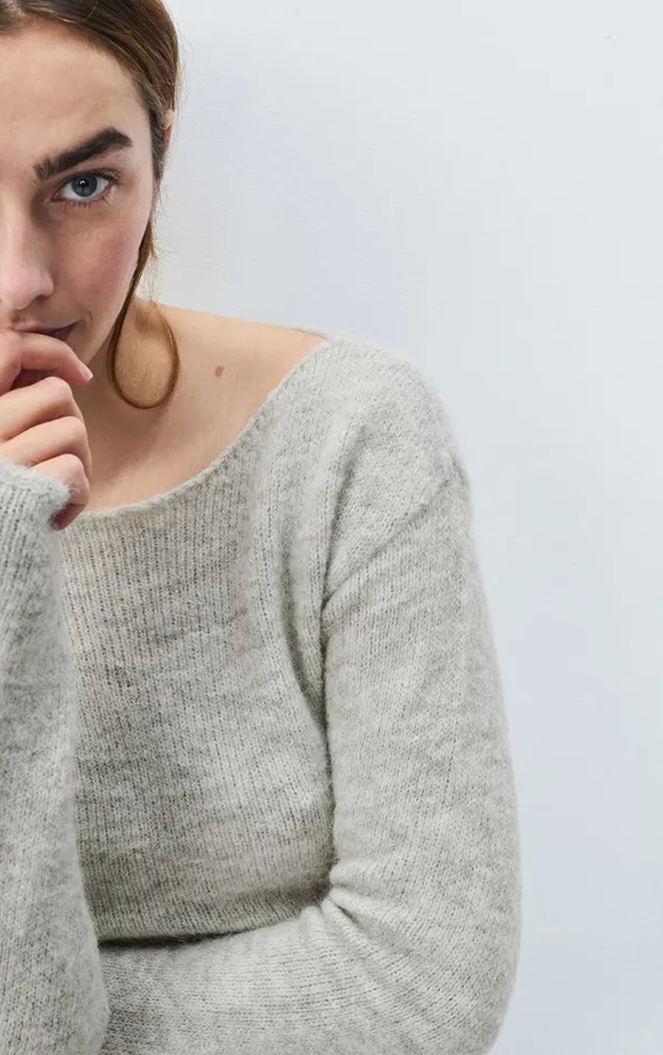 Jumper East Heather Grey Women American Vintage Jumpers and Cardigans Jumper East Heather Grey Women American Vintage Jumpers and Cardigans