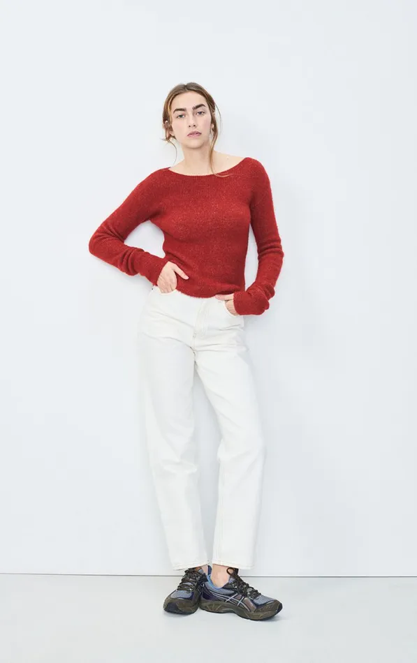 Jumper East Melange Burgundy Women American Vintage Jumpers and Cardigans