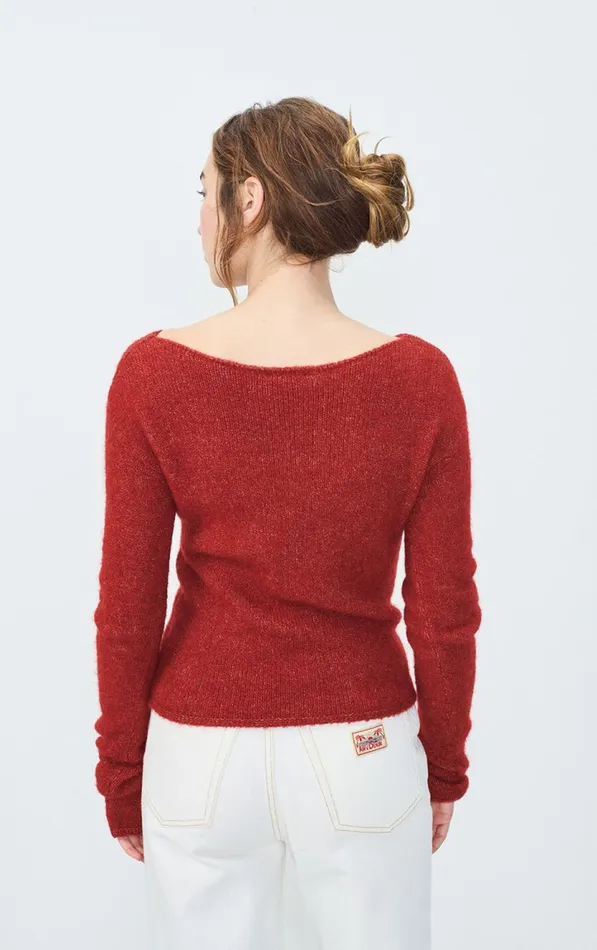 Jumper East Melange Burgundy Women American Vintage Jumpers and Cardigans