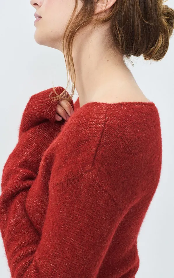 Jumper East Melange Burgundy Women American Vintage Jumpers and Cardigans