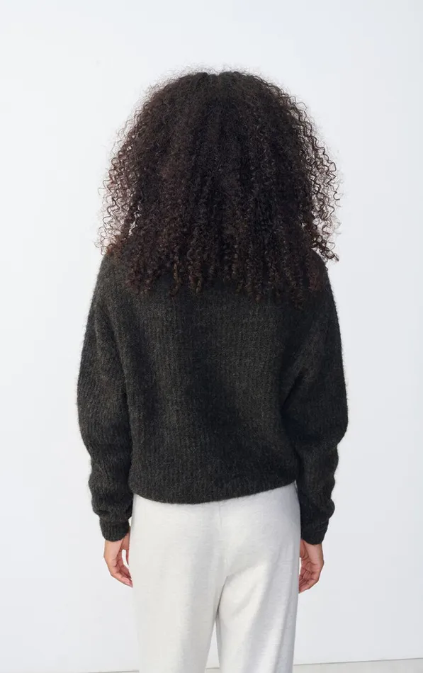 Jumper East Melange Charcoal Women American Vintage Jumpers and Cardigans Jumper East Melange Charcoal Women American Vintage Jumpers and Cardigans
