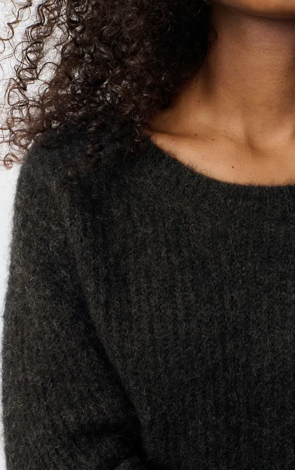 Jumper East Melange Charcoal Women American Vintage Jumpers and Cardigans Jumper East Melange Charcoal Women American Vintage Jumpers and Cardigans