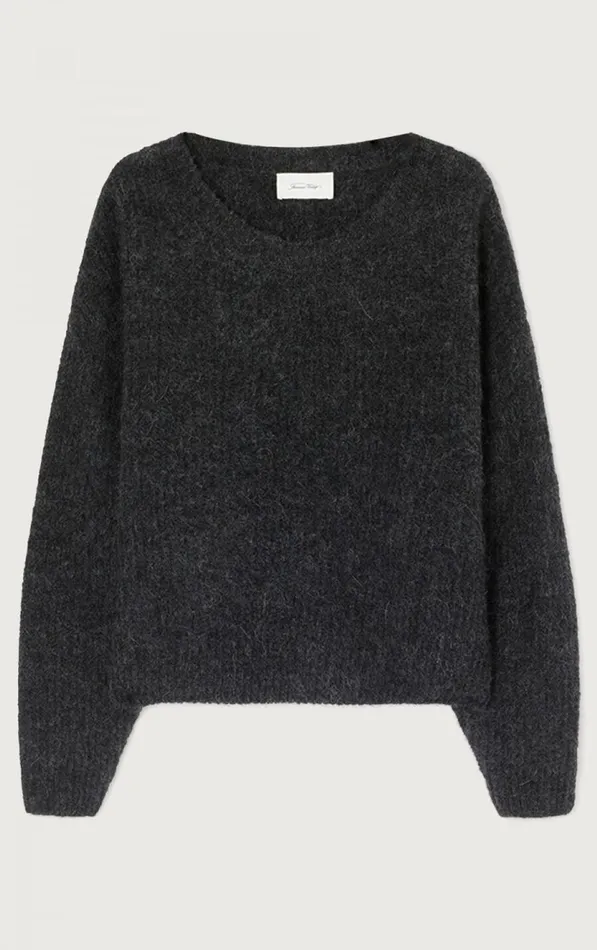 Jumper East Melange Charcoal Women American Vintage Jumpers and Cardigans Jumper East Melange Charcoal Women American Vintage Jumpers and Cardigans