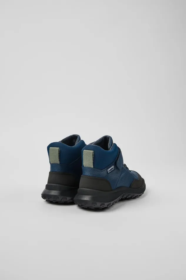 Kids CRCLR Dark Blue Leather And Textile Ankle Boots For Kids Camper Hook And Loop Kids CRCLR Dark Blue Leather And Textile Ankle Boots For Kids Camper Hook And Loop