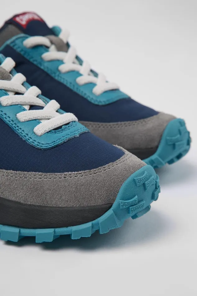 Kids Drift Trail Blue Textile And Leather Sneakers For Kids Camper Sneakers