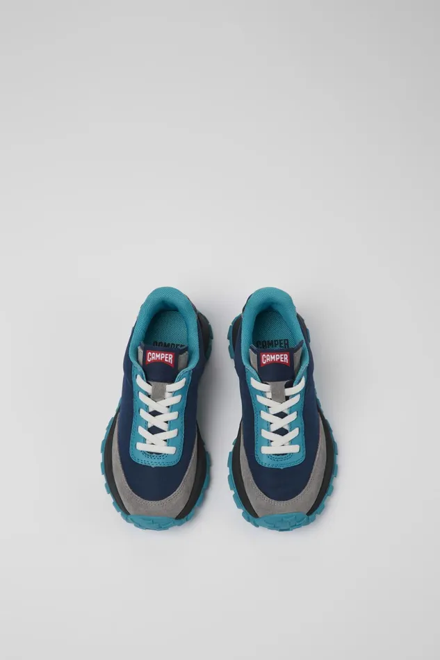 Kids Drift Trail Blue Textile And Leather Sneakers For Kids Camper Sneakers